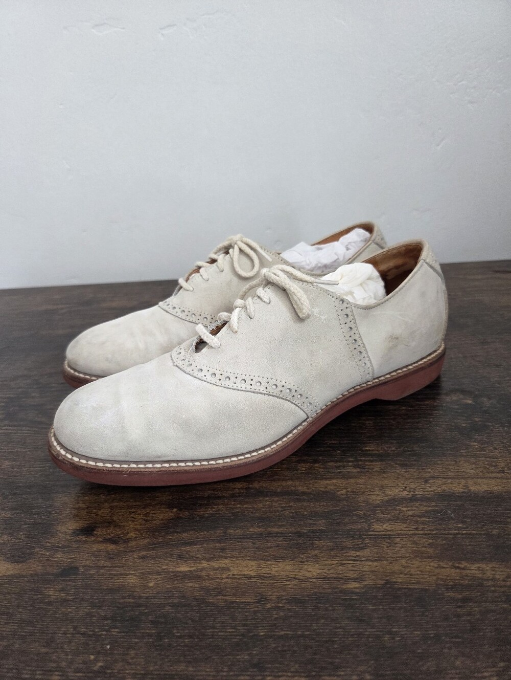 Cole Haan Suede Leathet Loafers Derby Oxford Shoes Women Neutral Dapper Size 10